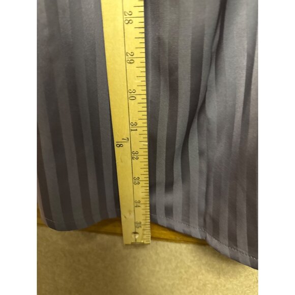 Auden Women's Sleep Lounge Shirt Deep Purple Stripe T-Back Satin Plus 1X NEW - Picture 5 of 8
